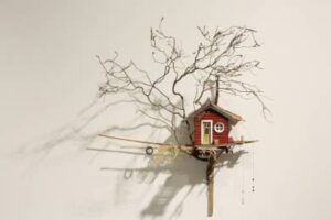 cabane miniature rouge