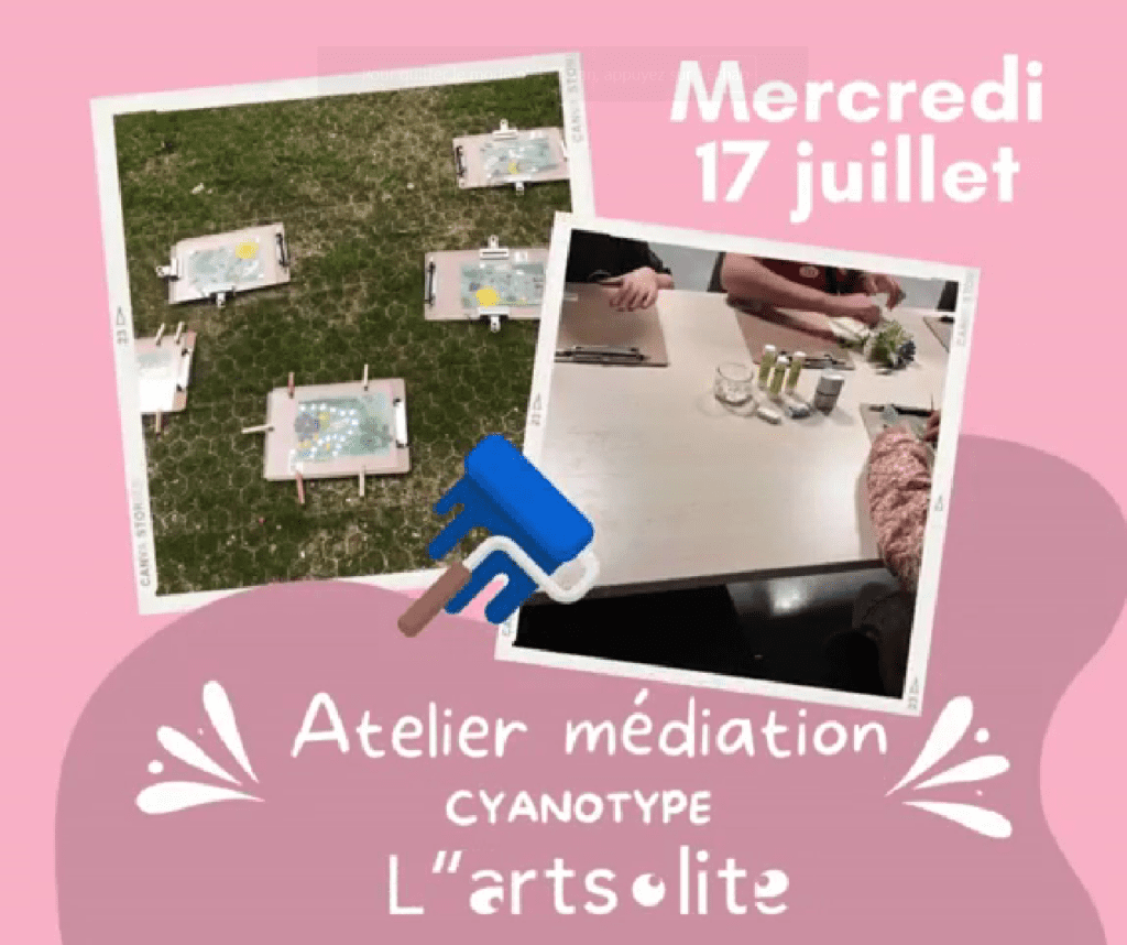 Atelier médiation Cyanotype et Tatakizomé