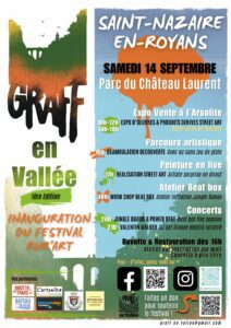 Flyer du festival graff en Vallée dont expo vente à L'artsolite